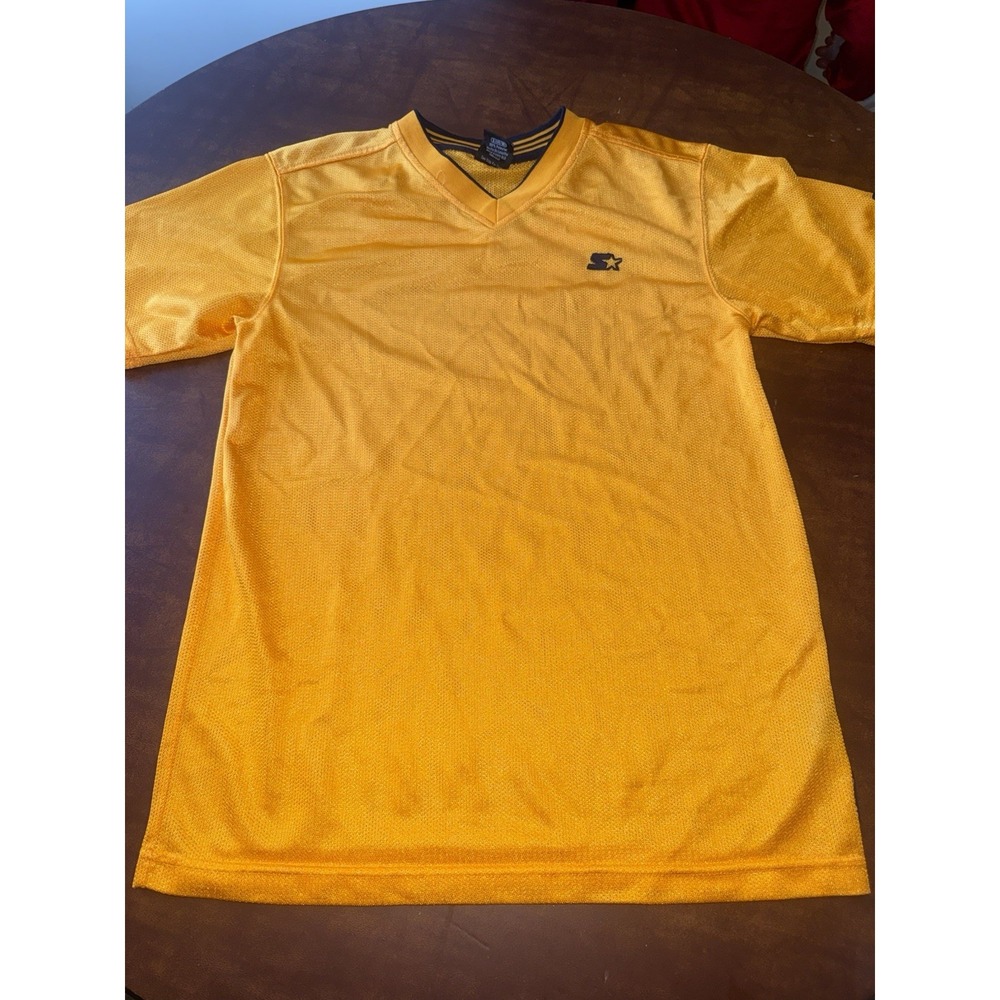 Starter Jersey Youth Size Large 14/16 Yellow Mesh Activewear Basketball Top